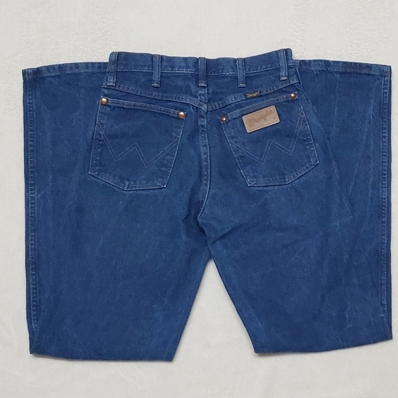 Vintage Wrangler W Pocket High Rise Mid Wash Stone Wash Straight Leg Jeans - Picture 7 of 11